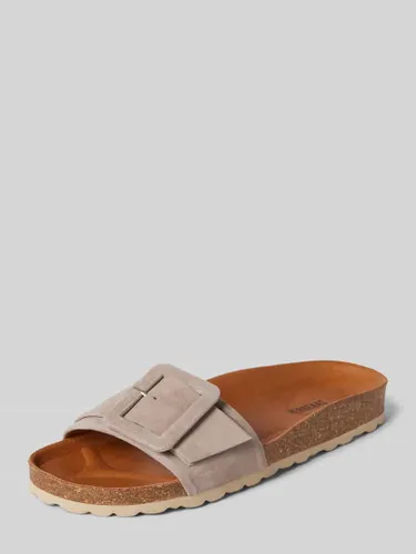 Verbenas Sandalette aus Leder in unifarbenem Design Modell 'REIKO' in Beige