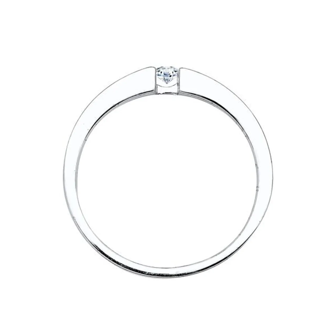 Verlobungsring ELLI DIAMONDS "Klassisch Bandring Diamant 0.06 ct. 925 Silber" Fingerringe Gr. 54 mm, 0.012 carat ct P1 = bei 10-facher Vergrößerung er...