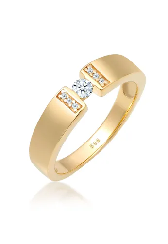 Verlobungsring ELLI DIAMONDS "Verlobung Diamant 0.14 ct. 585 Gelbgold" Fingerringe Gr. 54 mm, 0.028 carat ct P1 = bei 10-facher Vergrößerung erkennbar...