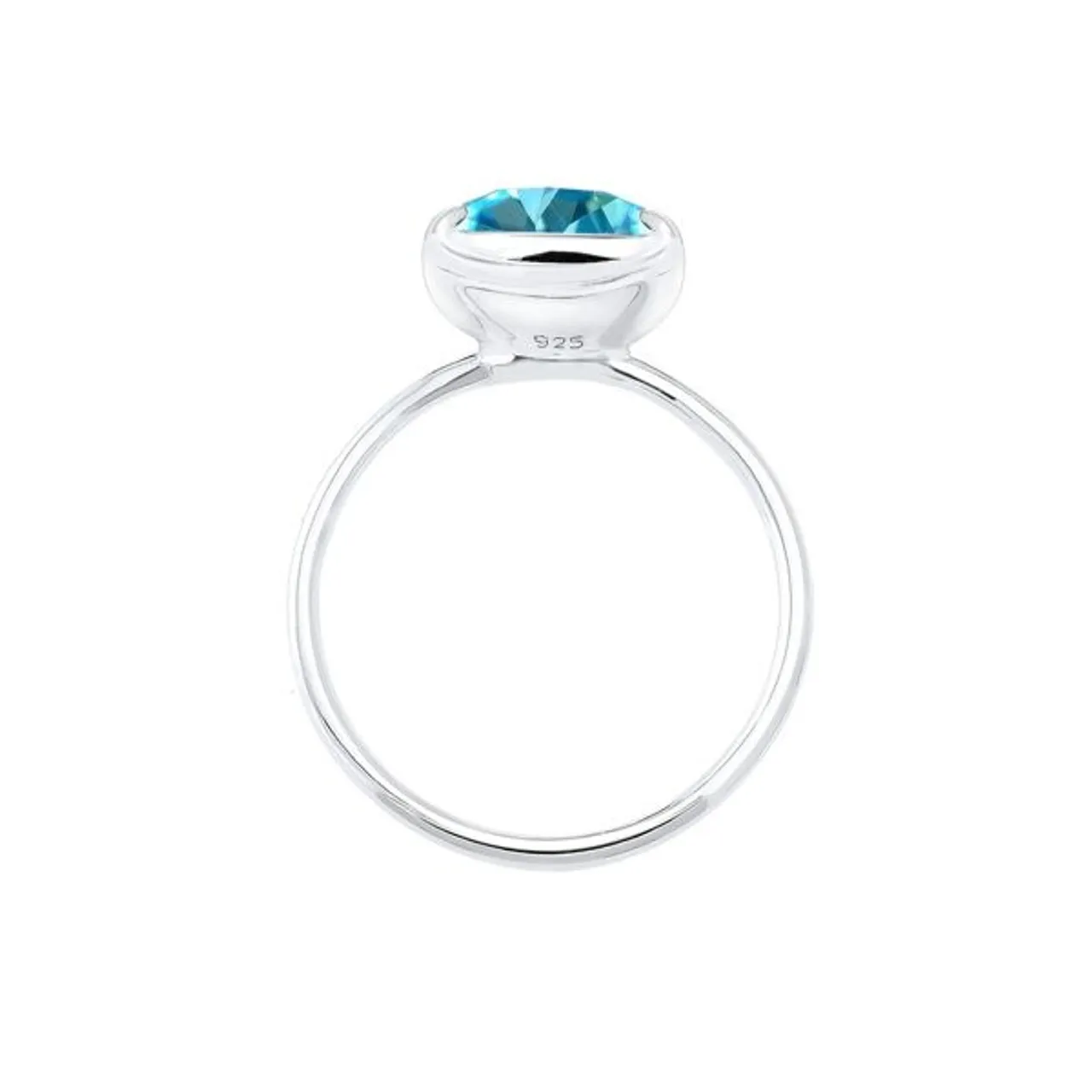 Verlobungsring ELLI "mit einzigartigem Kristall in Hellblau" Fingerringe Gr. 54 mm, Silber 925 (Sterlingsilber), 1 mm, silberfarben (silber, hellblau)...
