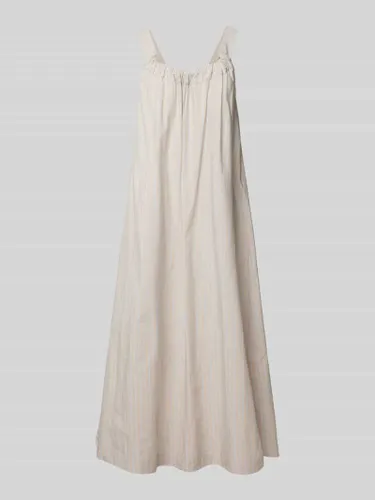 Vero Moda Knielanges Kleid mit Streifenmuster Modell 'GILI' in Beige