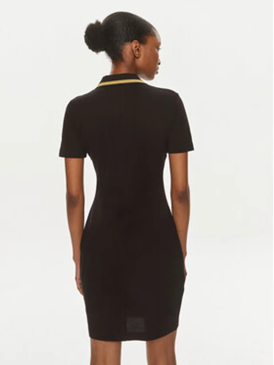 Versace Jeans Couture Kleid für den Alltag 76HAOT03 Schwarz Regular Fit