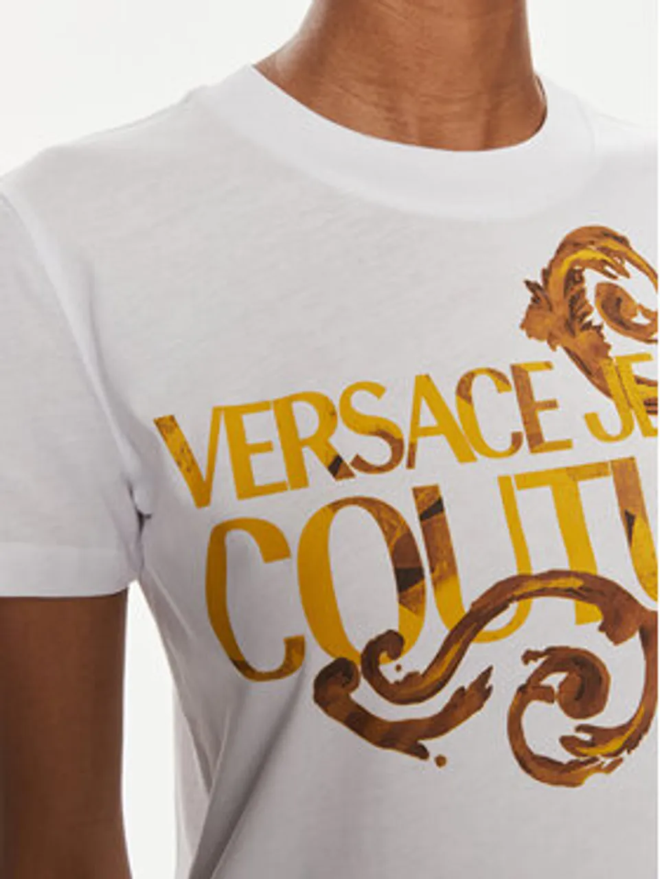 Versace Jeans Couture T-Shirt 76HAHG00 Weiß Slim Fit