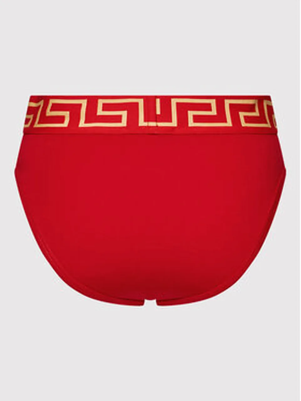 Versace Klassischer Damenslip mit hoher Taille Greca Border AUD01050 Rot