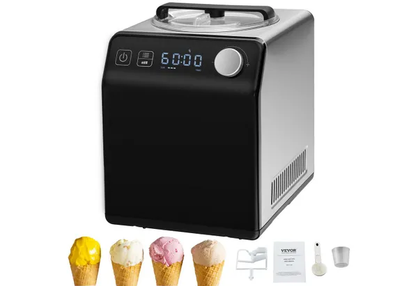 VEVOR Eismaschine 2 L, 180 W Frozen Speiseeismaschine 3 Modi Joghurtmaschine Haushalt