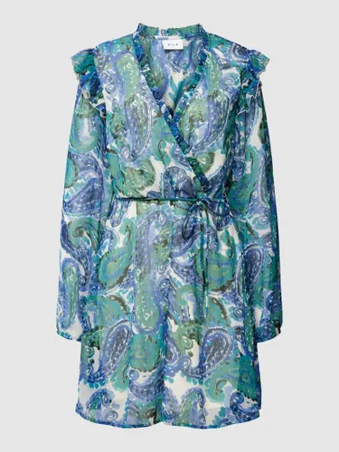 Vila Knielanges Kleid mit Allover-Muster in Blau