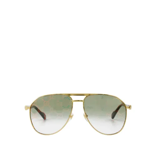 Vintage-inspirierte Metall-Sonnenbrille - Gold/