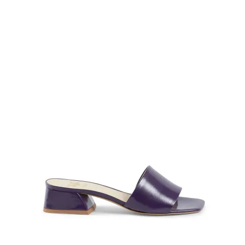 Violette Leder-Sandalen mit Absatz 19v69 Italia