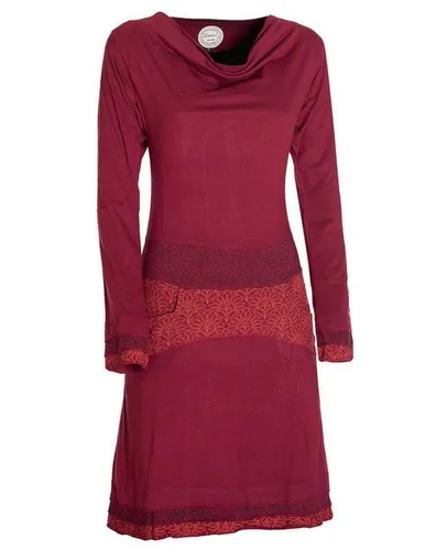Vishes Jerseykleid Kleid Wasserfallkragen Bund bedruckt Taschen Boho, Ethno, Hippie, Festival Style