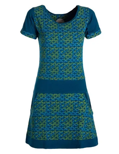 Vishes Tunikakleid Damen Longshirt-Kleid kurzarm Mini-Kleid Tunika-Kleid T-Shirtkleid Boho, Goa, Retro Style