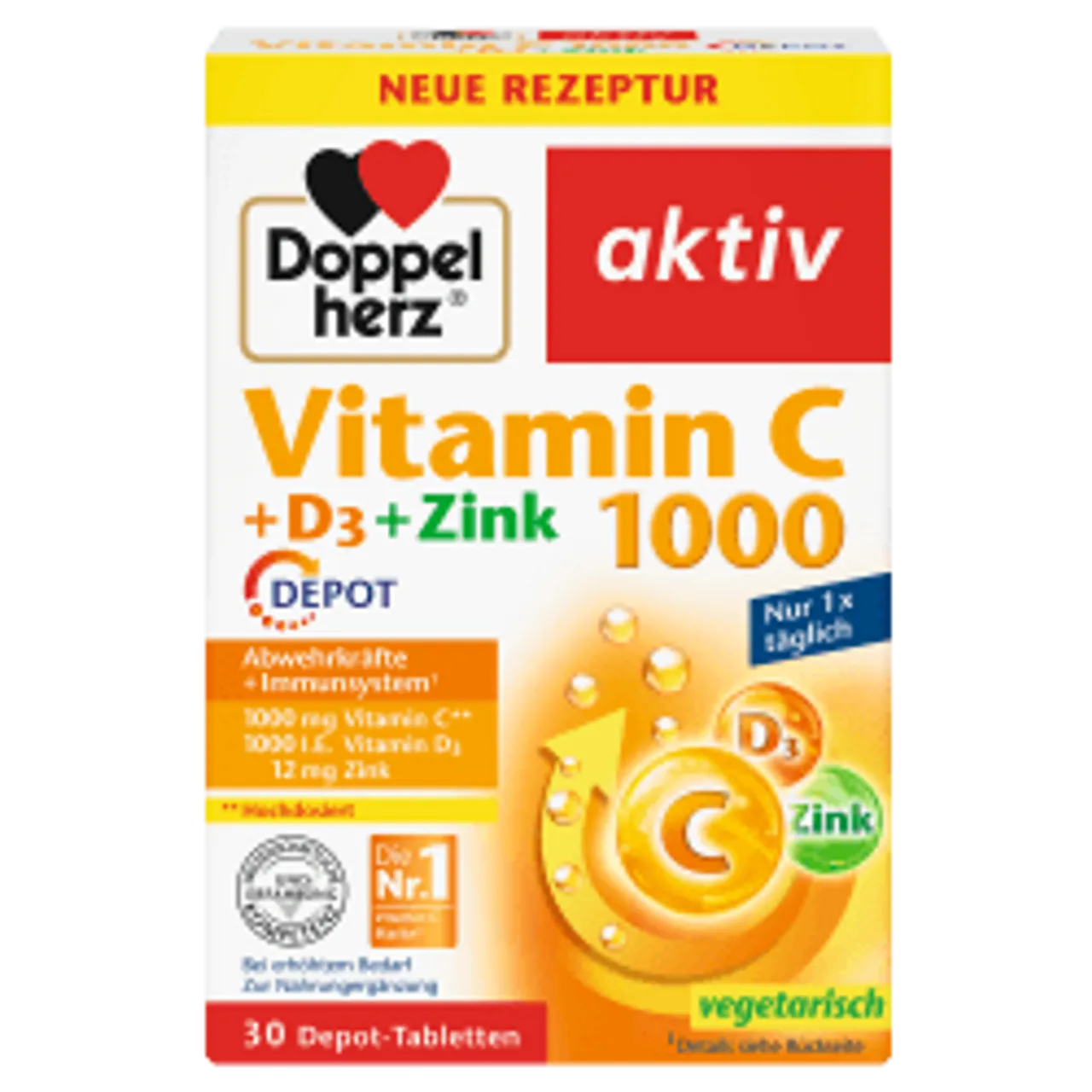 Vitamin C 1000 + D3 + Zink Depot (30 Tabletten)