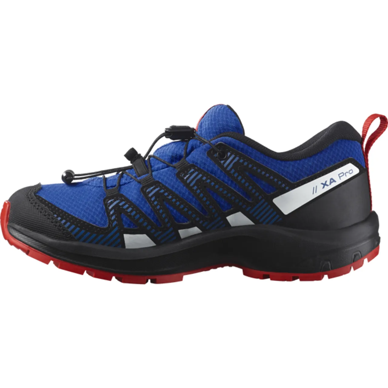 Wanderschuh SALOMON "XA PRO V8 CSWP J" Gr. 36, schwarz (schwarz, blau) Schuhe Kinder