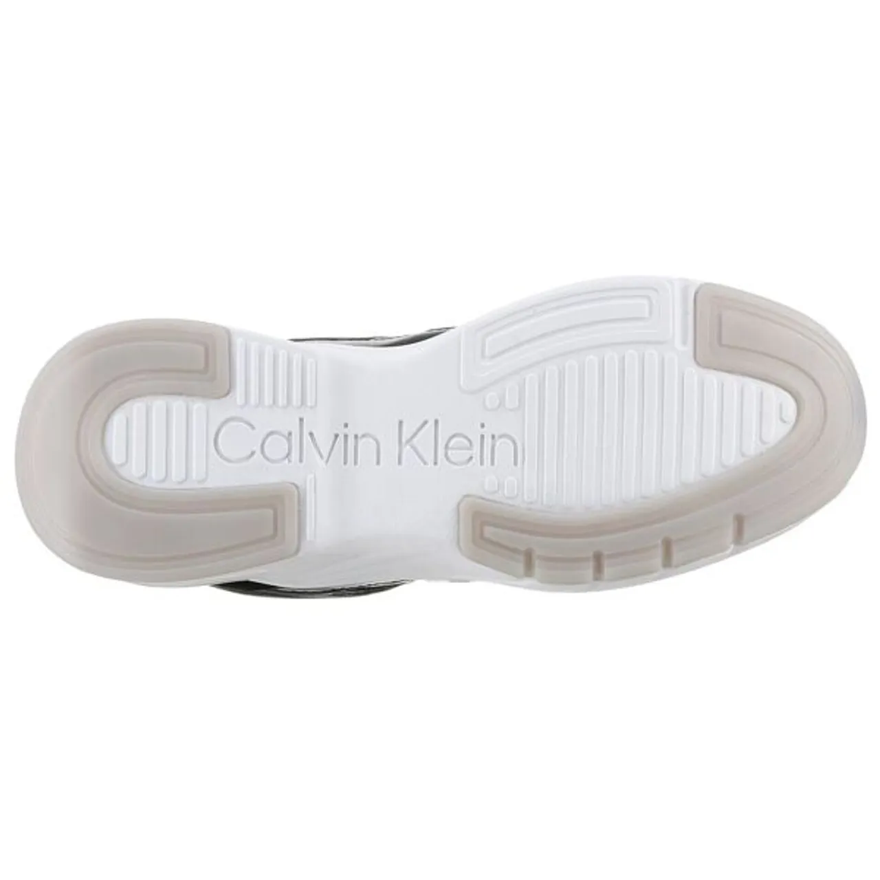 Wedgesneaker CALVIN KLEIN "ELEVATED RUNNER - MONO MIX" Gr. 38, schwarz-weiß (schwarz, weiß) Damen Schuhe Sneaker