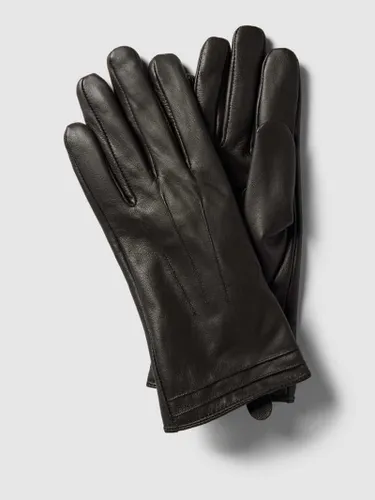 Weikert-Handschuhe Lederhandschuhe aus Lammnappa in black in Dunkelbraun