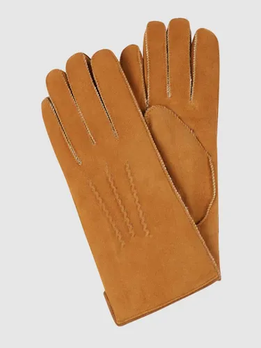 Weikert-Handschuhe Lederhandschuhe aus Lammshearling in Hellbraun