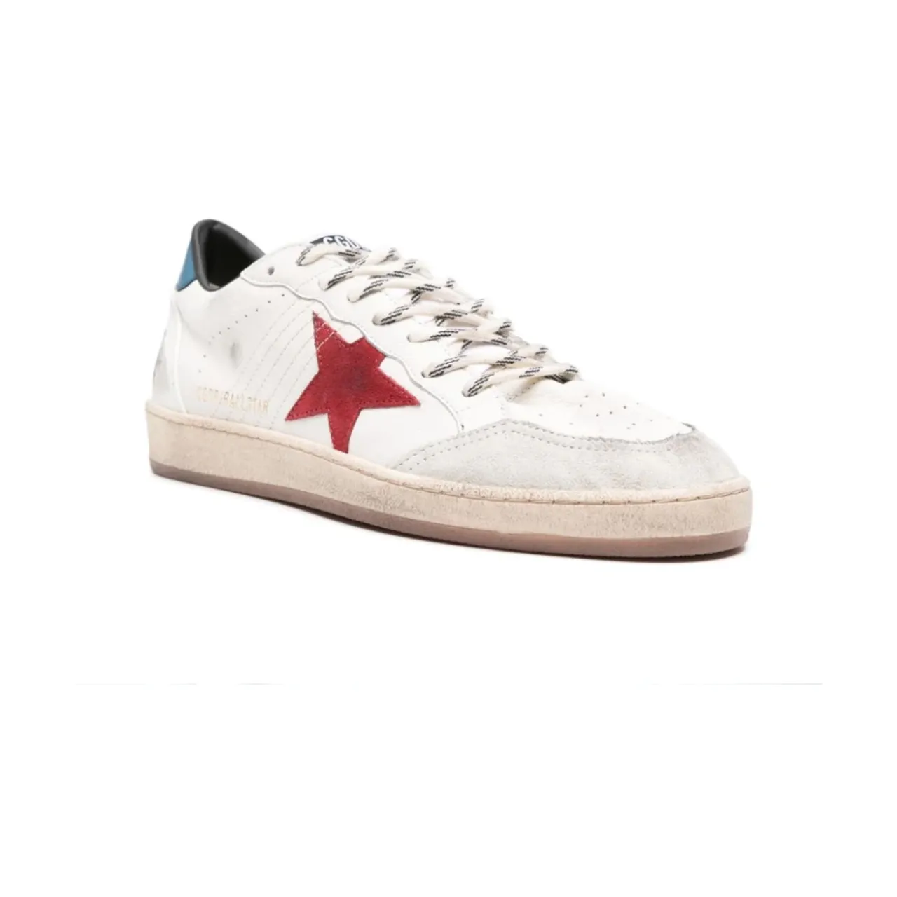 Weiße Ball Star Sneakers Distressed Finish,Sneakers mit verwittertem Finish Golden Goose