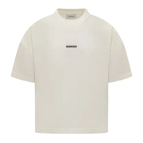 Weiße Baumwoll-Logo-T-Shirt Oversize Bonsai