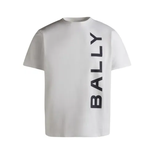 Weiße Baumwoll-T-Shirt mit Druck Bally