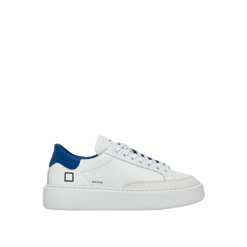 Weiße-Blaue Leder Sneakers für Frauen D.a.t.e