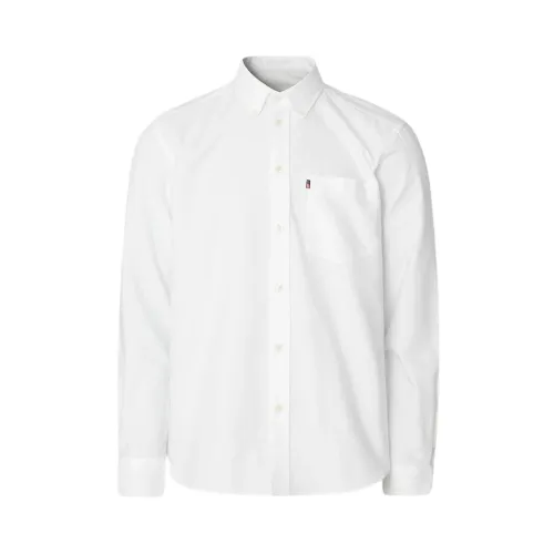 Weiße Casual Oxford Button-Down Hemd Lexington