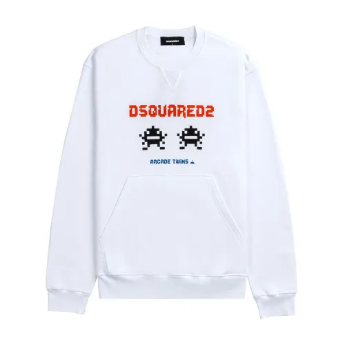 Weiße D2 Cool Sweater mit Logo Dsquared2