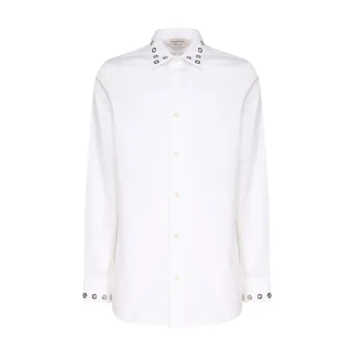 Weiße Hemd mit Silbernieten Alexander McQueen