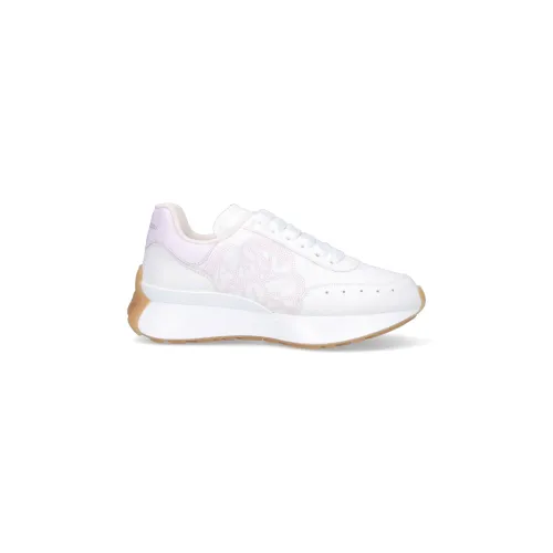 Weiße Ledermodische Sneakers für Frauen Alexander McQueen