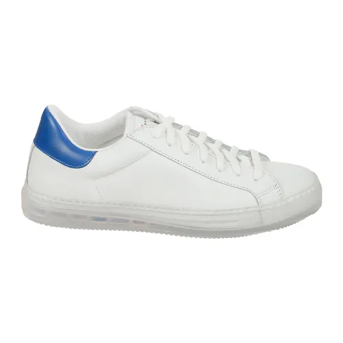 Weiße Ledersneaker mit blauem Detail Kiton