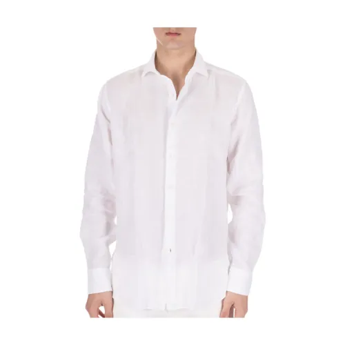 Weiße Leinenhemd mit französischem Kragen Xacus