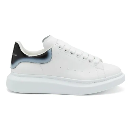 Weiße Oversized Sneakers mit Schwarzem Absatz Alexander McQueen
