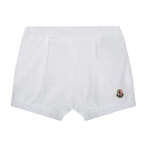 Weiße Shorts mit Logo Patch Moncler