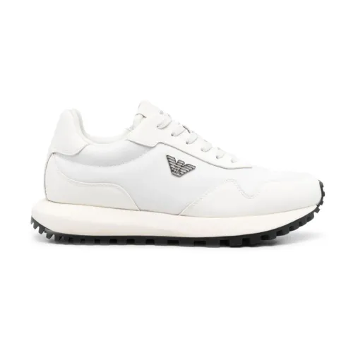 Weiße Sneaker mit Paneelen Emporio Armani