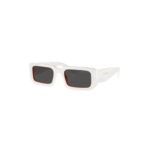 Weiße Sonnenbrille, Alltagsstil, Original-Etui Prada