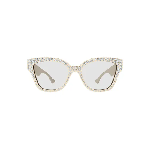 Weiße Sonnenbrille für Frauen Gucci