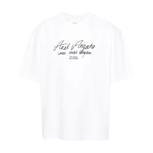 Weiße T-shirts und Polos Kollektion,Weißes Logo-Print Baumwoll-T-Shirt Axel Arigato