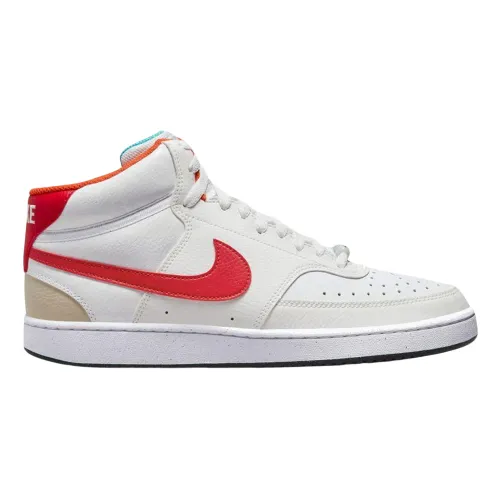 Weiße und Rote Court Vision Mid Sneakers Nike