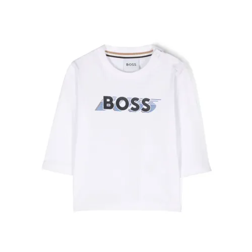 Weißes Baumwoll-Jersey Baby Jungen T-Shirt Hugo Boss