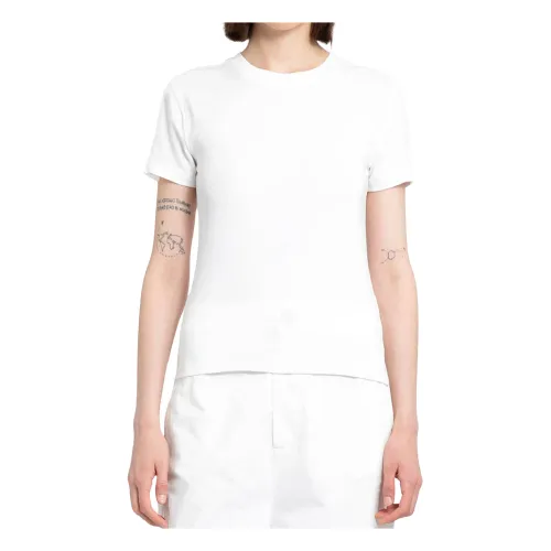 Weißes Baumwoll-Modal-Stretch-T-Shirt,T-Shirts Thom Krom