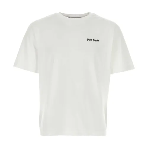 Weißes Baumwoll-T-Shirt - Klischer Stil Palm Angels