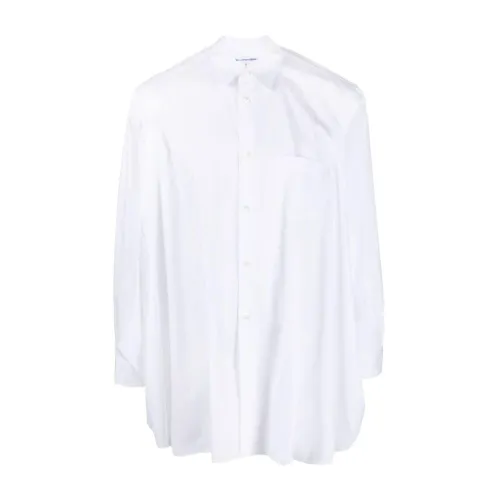 Weißes Baumwollhemd mit Seitenschlitzen Comme des Garçons