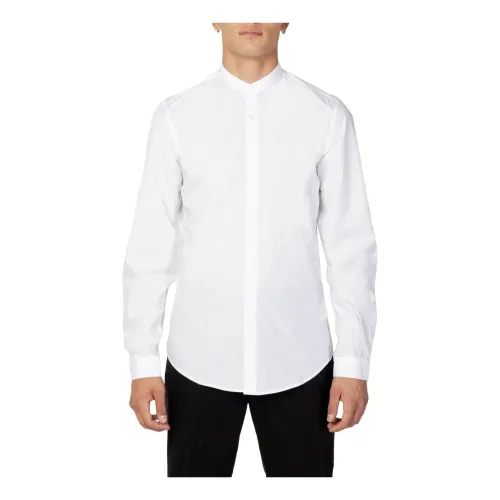Weißes Button-Up Mandarin Kragen Hemd Antony Morato