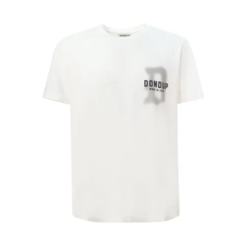 Weißes Crew-neck T-Shirt mit Logo Dondup