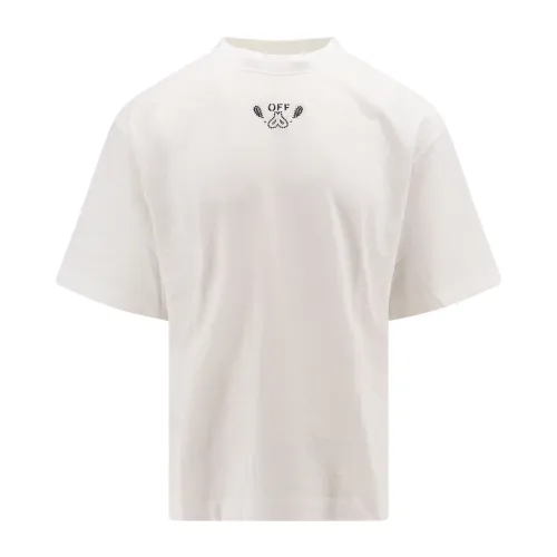 Weißes Crew-neck T-Shirt mit Pfeil-Logo auf der Rückseite,Bandana Skate Tee - Streetwear Mode Off White