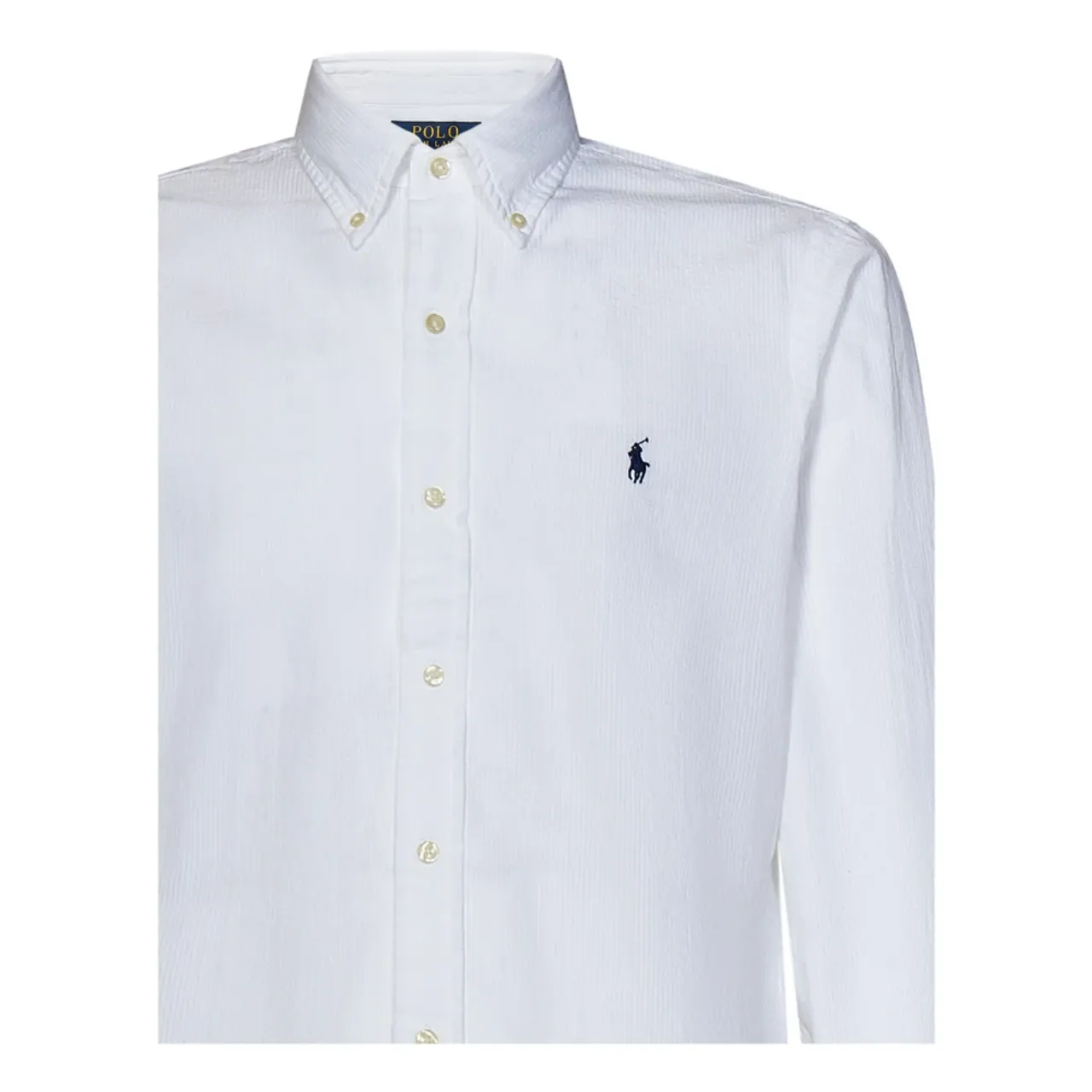 Weißes Hemd mit Knopfleiste und Blauer Pony-Stickerei Polo Ralph Lauren