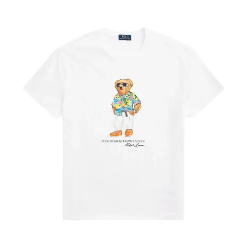 Weißes Kurzarm-T-Shirt-Stil 710854497032 Ralph Lauren