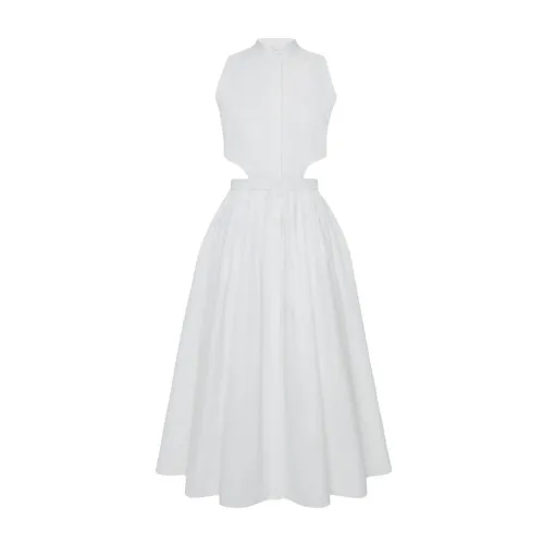 Weißes Midi-Kleid mit Cut-Outs Alexander McQueen