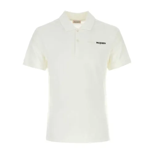 Weißes Piquet Polo Shirt Alexander McQueen