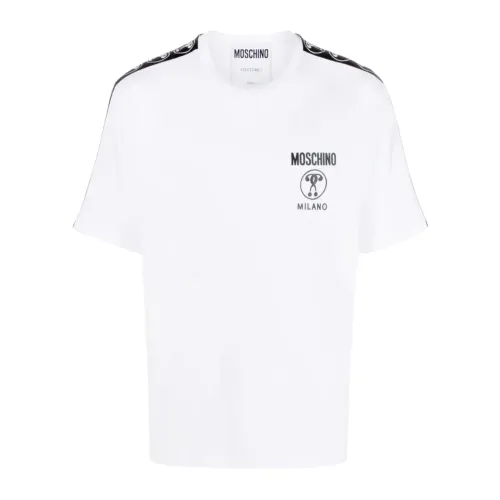 Weißes T-Shirt mit Logo-Print Moschino