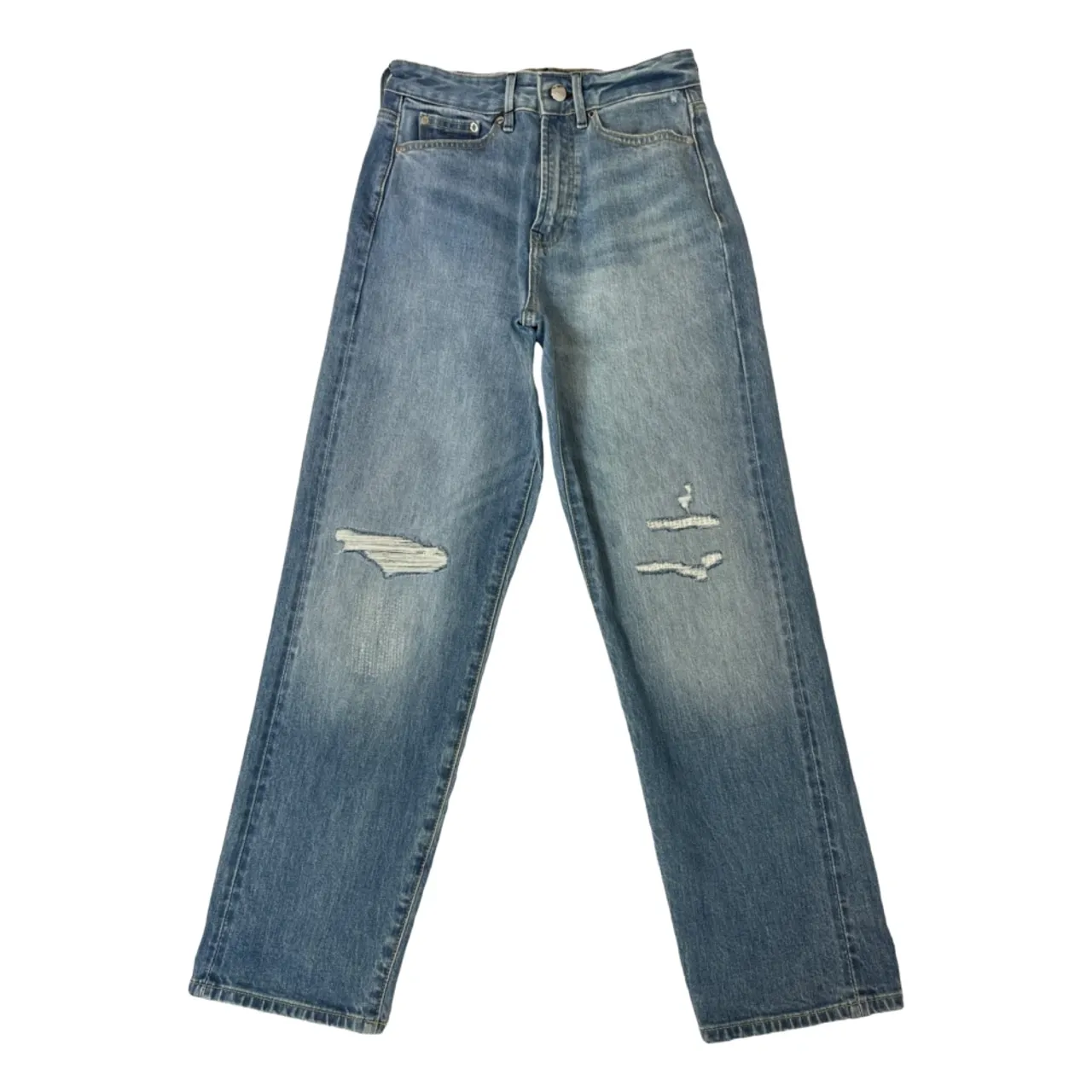 Weite Bein Passform Mittelblaue Jeans Denham