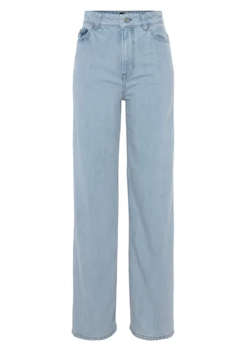 Weite Jeans BOSS ORANGE "Marlene High Rise Hochbund Waist Premium Denim Jeans" Gr. 28, Länge 32, blau (light, pastel blue) Damen Jeans Weite im 5-Pock...